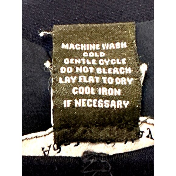 Adele May Navy Blouse Large Sheer Sleeve Tie Neck Keyhole Romantic Soft Glam - Picture 8 of 10